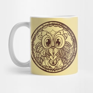 Owl Mandala Brown Mug